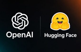 Logos OpenAI et Hugging Face, intelligence artificielle.