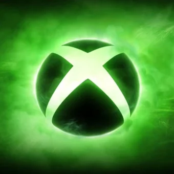 Logo Xbox vert lumineux sur fond d'énergie verte.