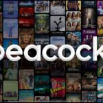 Peacock avec YouTube Premium arrive en 2027, uniquement aux États-Unis Logo Peacock blanc sur fond d'affiches de films et séries.