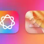 Deux icônes d'applications : motif abstrait blanc et nombre 27.