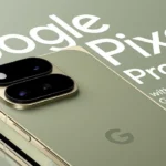 Google Pixel 11 Pro Fold vert, double caméra, intelligence Gemini.