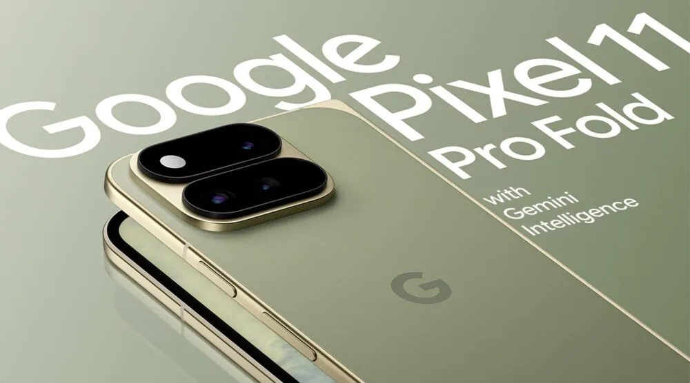 Téléphone pliable Google Pixel 11 Pro Fold avec Gemini Intelligence.