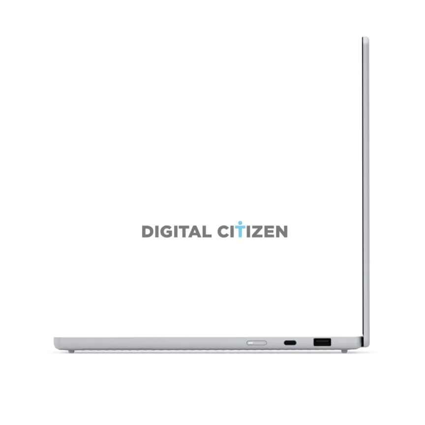 Côté d'un ordinateur portable ou d'une tablette fin gris.
