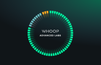 Logo Whoop Advanced Labs avec indicateur de progression coloré.