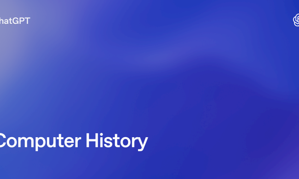 Titre "Computer History" sur fond bleu avec logo ChatGPT.