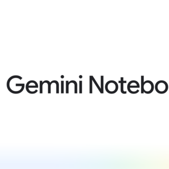 Logo Gemini Notebook avec trois arches bleues et violettes.