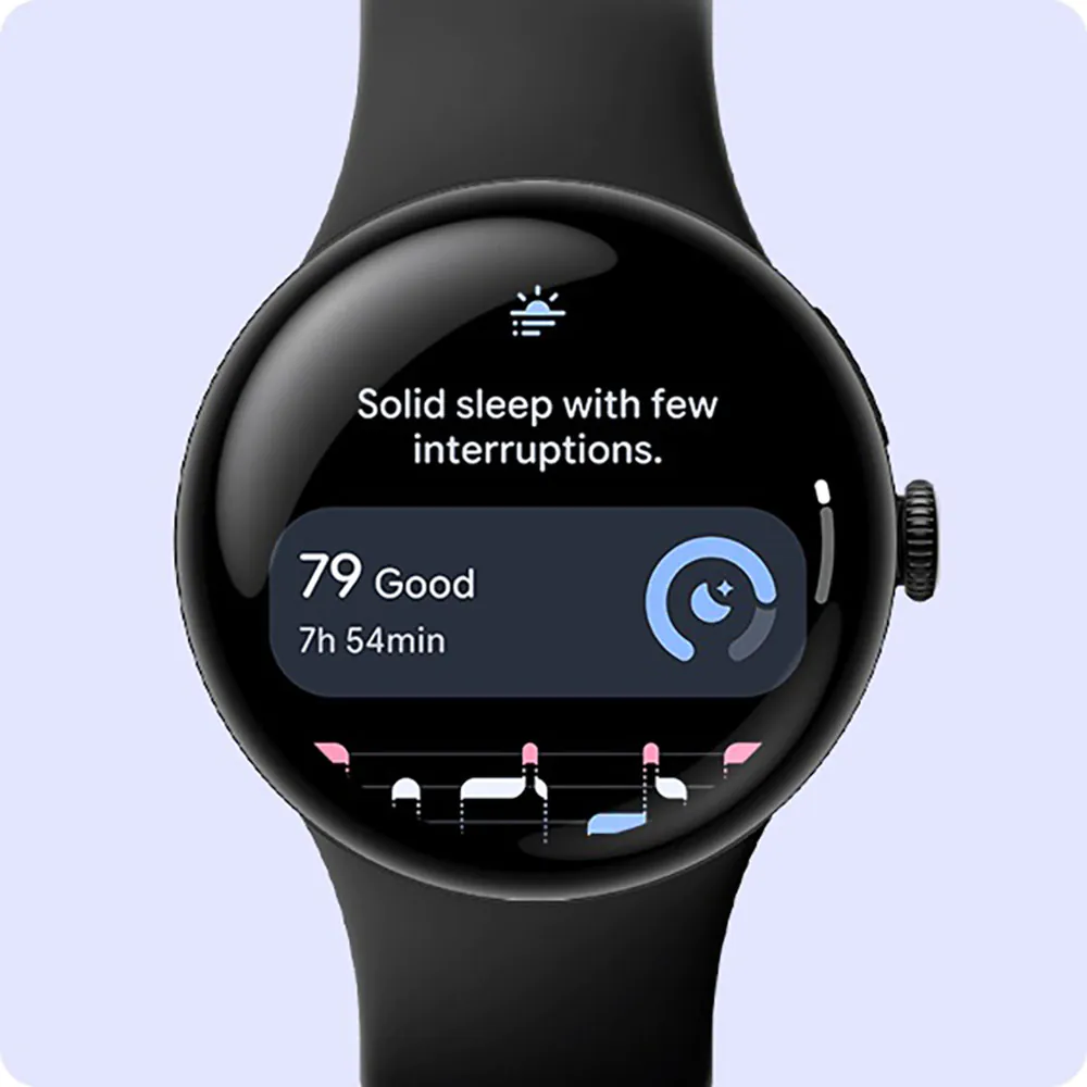 Montre connectée affichant les données de suivi du sommeil.